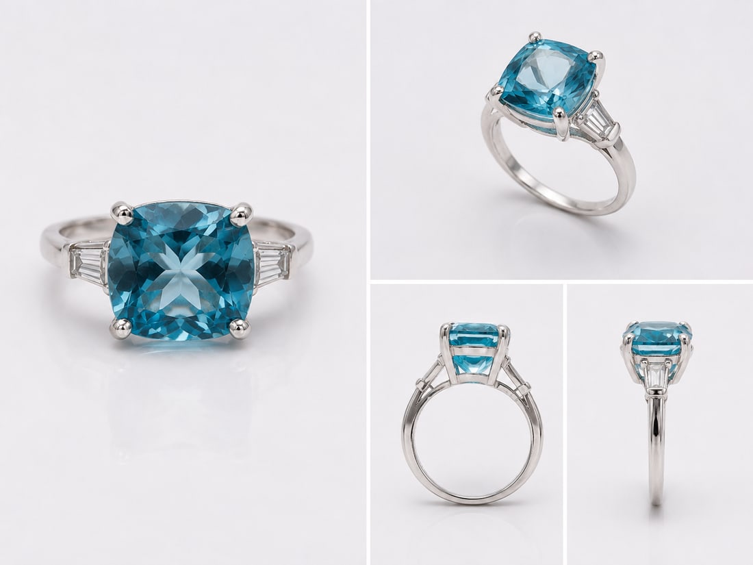 Natural Untreated Blue Topaz Ring 9.55 Ct In Sterling Silver 925 – Size 16.5: Title: Natural Untreated Blue Topaz Ring 9.55 Ct In Sterling Silver 925 – Size 16.5 Description: Elegant statement ring featuring a stunning natural untreated Blue Topaz weighing 9.55