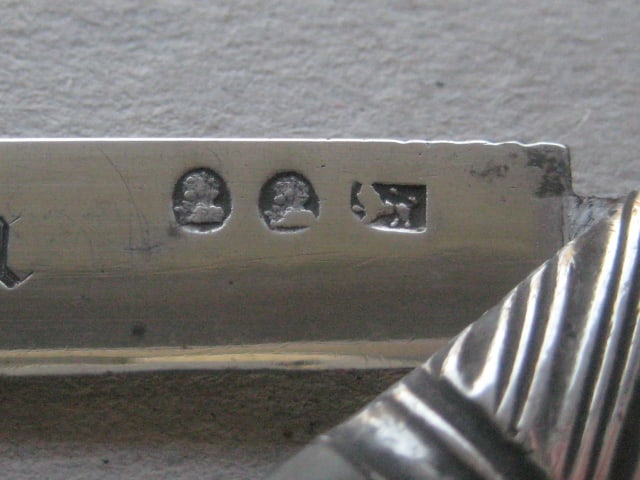 Rare George III Double Duty Marked Silver Bladed Folding Fruit Knife - 5