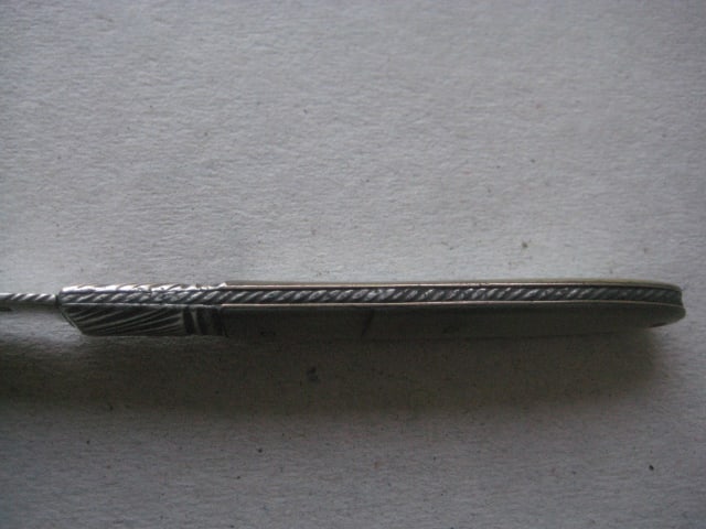 Rare George III Double Duty Marked Silver Bladed Folding Fruit Knife - 6