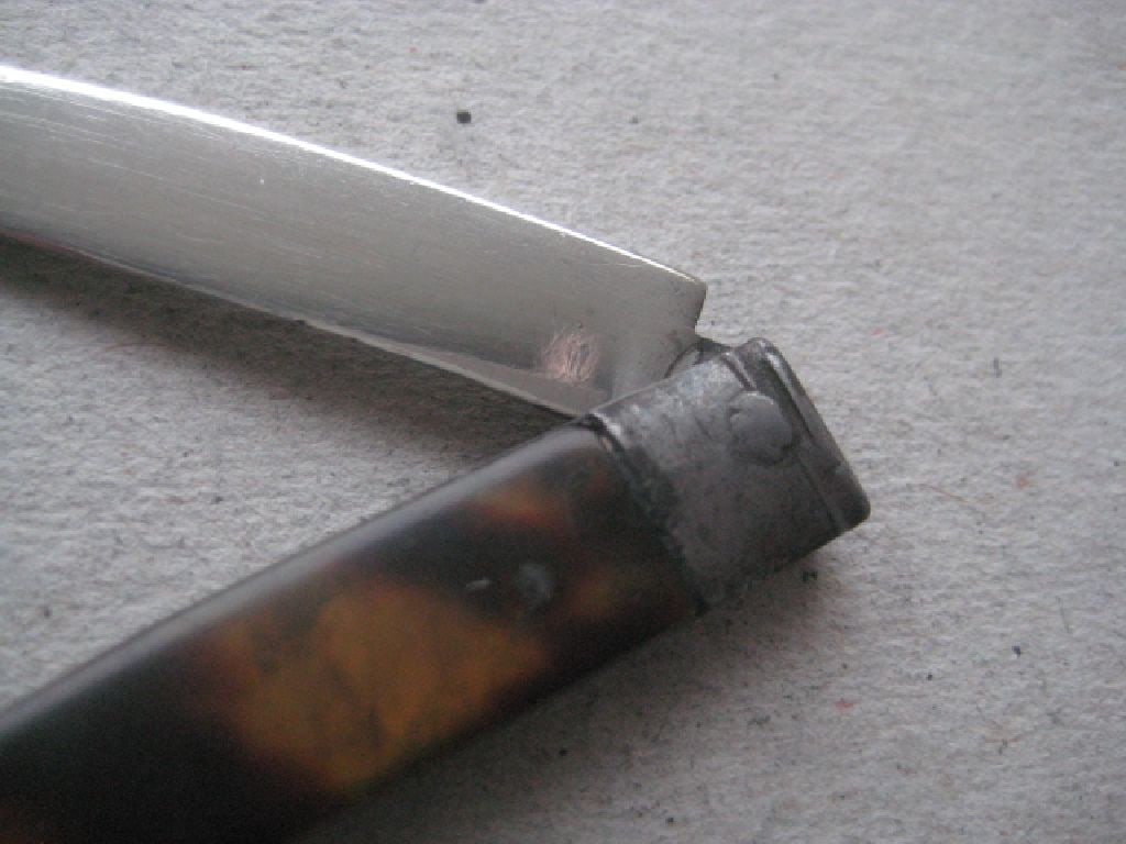Rare George III Scimitar Silver Bladed Folding Fruit Knife - 4