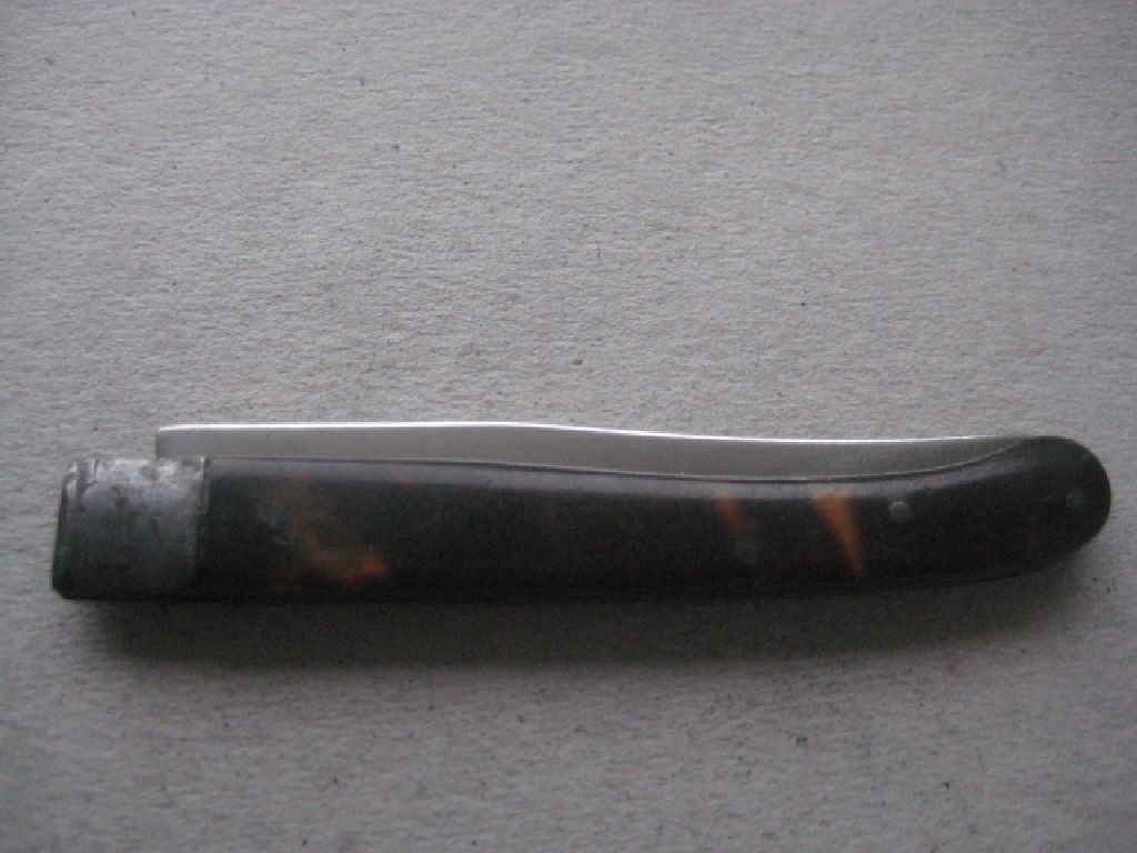 Rare George III Scimitar Silver Bladed Folding Fruit Knife - 8
