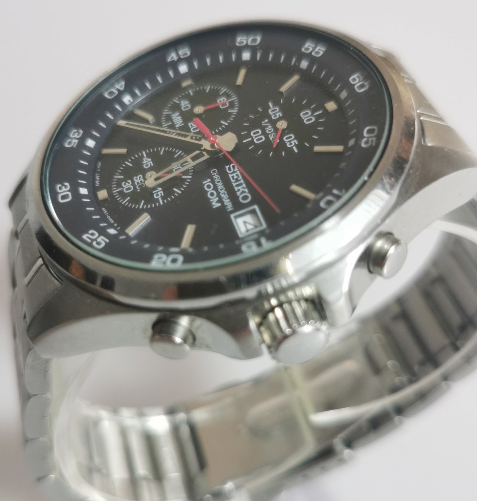 Seiko Chronograph 100M Men's Watch - Model 4T57-00E0 - Stainless Steel - 2
