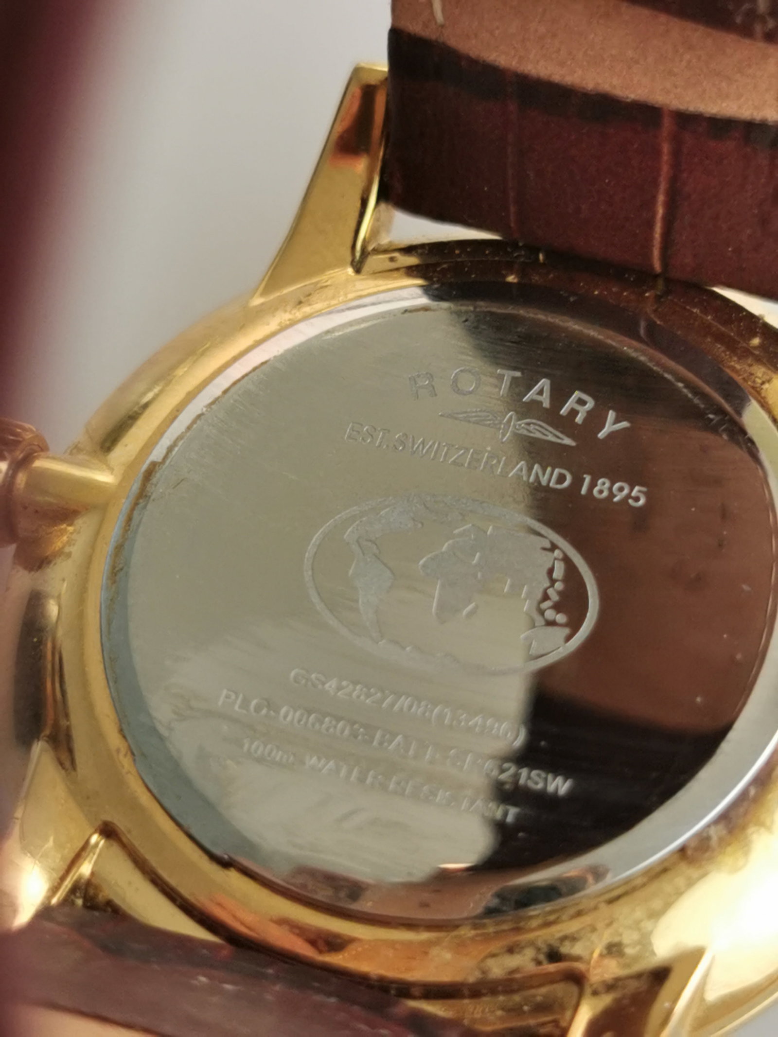 Men's Rotary Gold-Tone Dress Watch | Model GS42827/08 | Roman Numerals | Original Leather Strap |... - 4