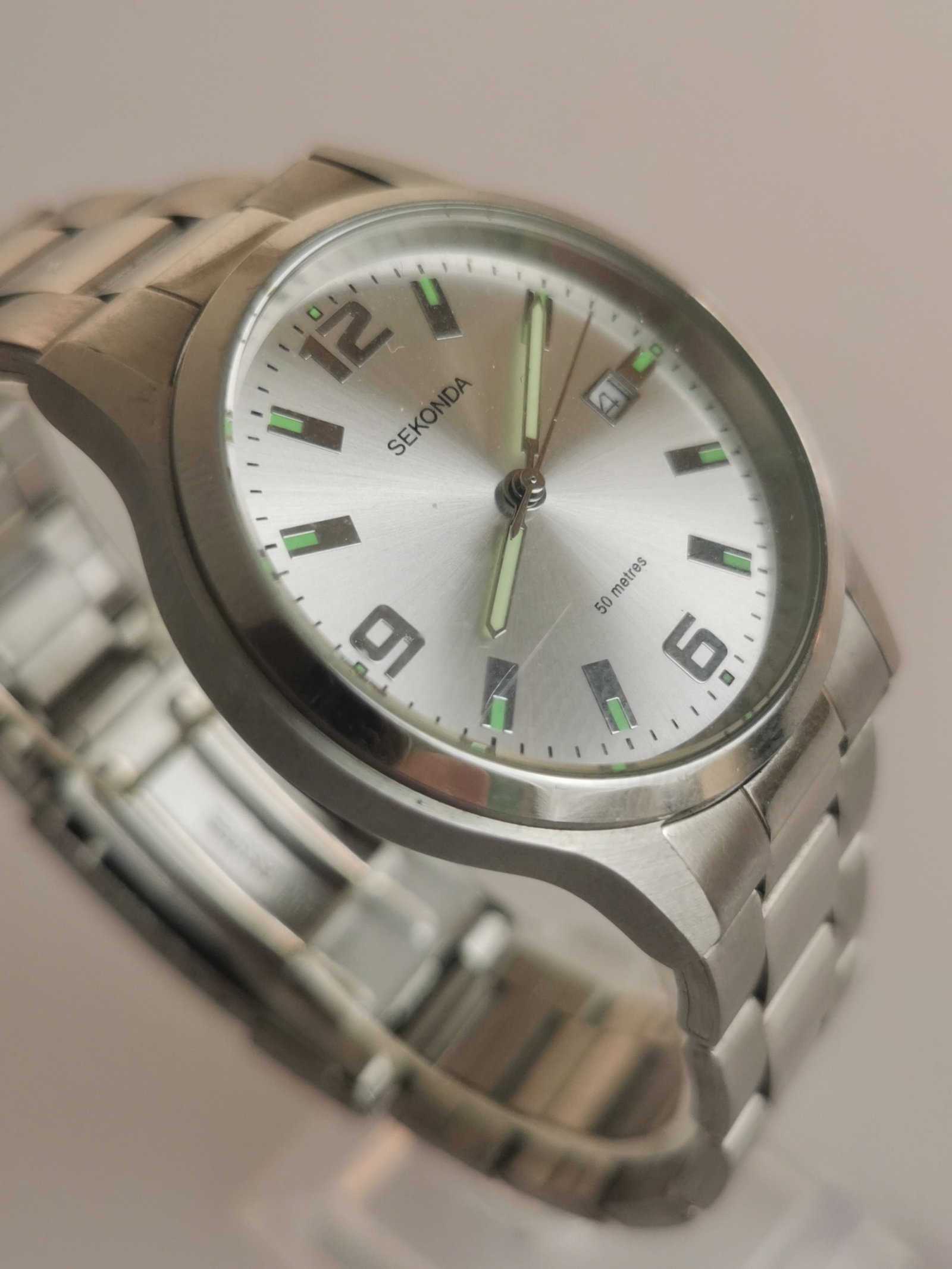 Men's Sekonda Watch | Stainless Steel | Model NT3595 Luminous Markers - 3