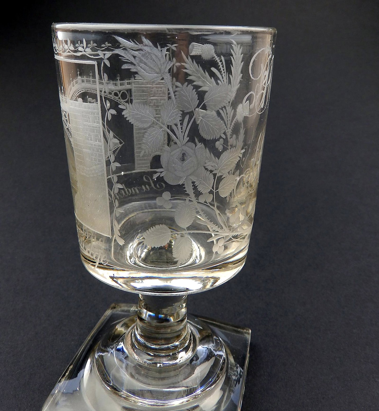 A Good Antique Georgian Sunderland Bridge Commemorative Glass Rummer C.1800+ - 5