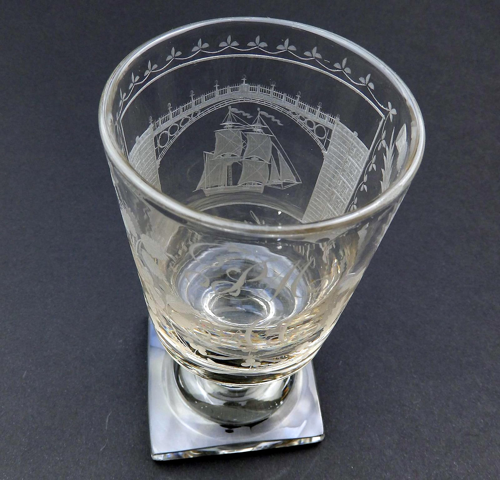 A Good Antique Georgian Sunderland Bridge Commemorative Glass Rummer C.1800+ - 6