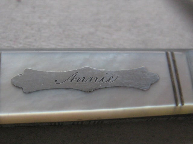 Victorian Cased Matching Silver Bladed Folding Fruit Knife and Fork - 12