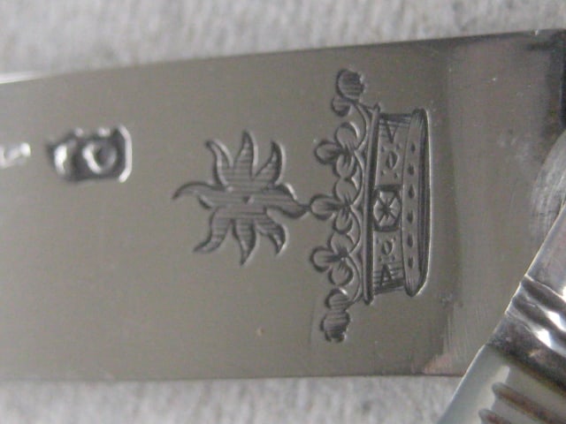 Victorian Cased Matching Silver Bladed Folding Fruit Knife and Fork - 14