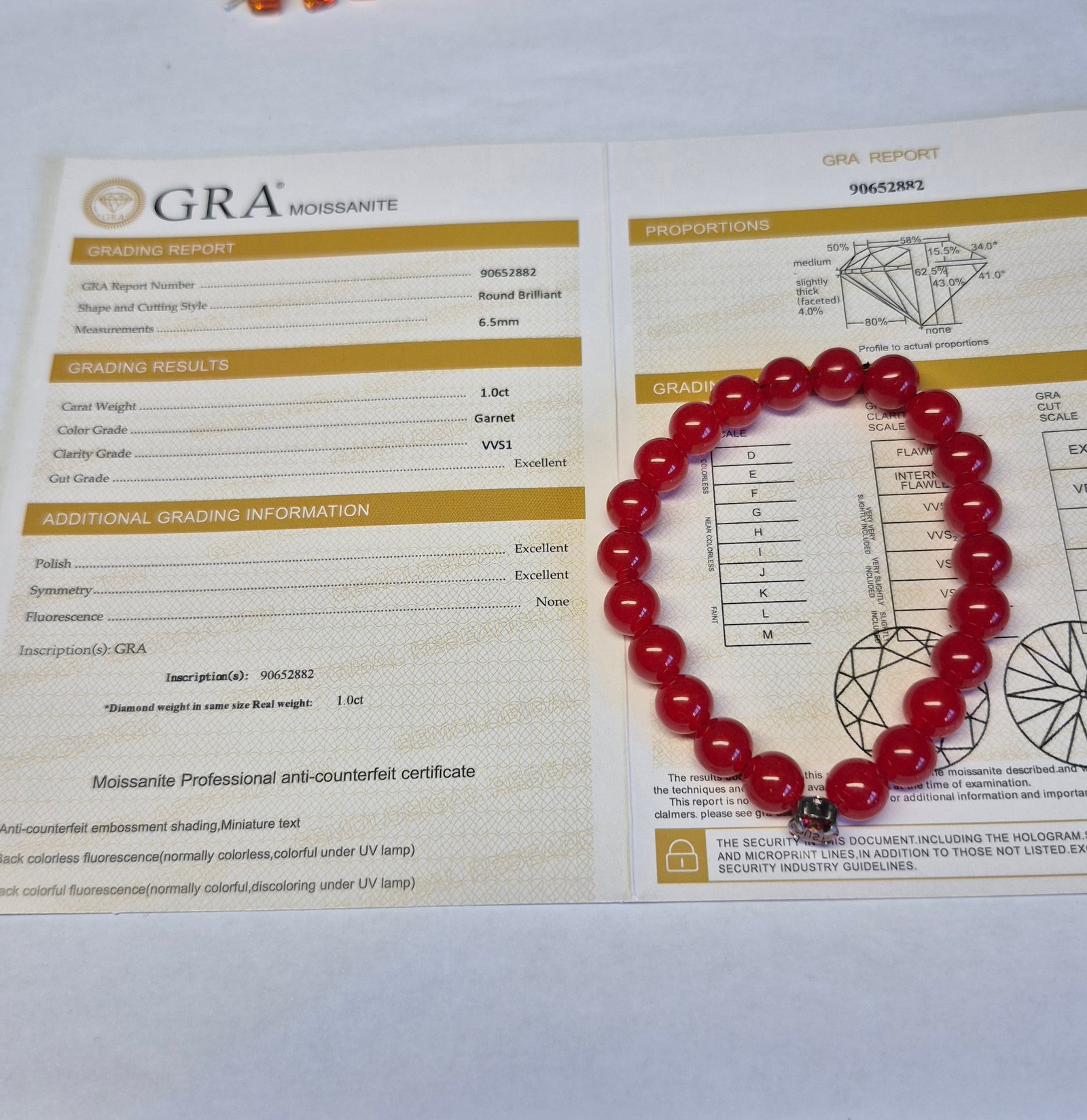 Certified Moissanite Stretch Bracelet – Silver Tone Setting & Elastic Design (1 of 2)