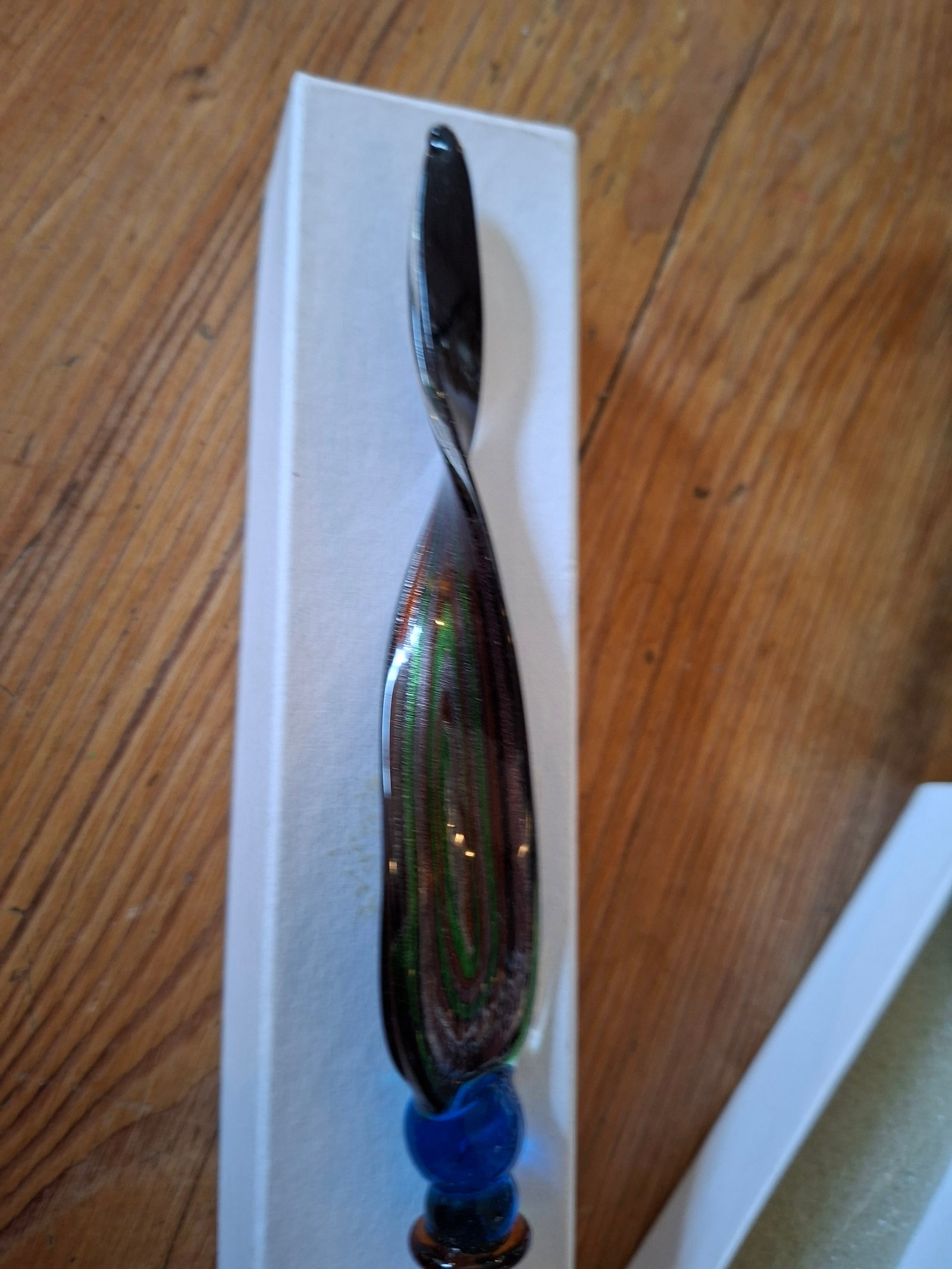 Vintage Murano Glass Fountain Pen With Ink Pot and Ink. - 6