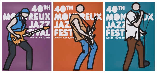 Julien Opie - Set of Three Julien Opie Montreux Jazz Festival Posters - Deep Purple Band. 2006 (1 of 4)