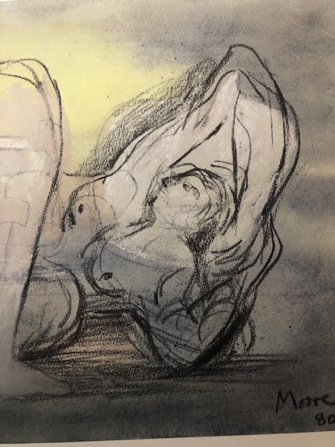 Henry Moore) 1898-1986 Rare Lithograph 1983 (1 of 2)