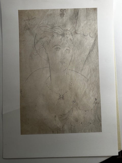 Modigliani. Rare Lithograph. 1989: Title: Modigliani. Rare Lithograph. 1989 Description: Rare lithograph 'Lysa' 1915 from 1989 portfolio curated by Carmine Benincasa for Seat Edizioni in Turin. Signed in plate and numbered on
