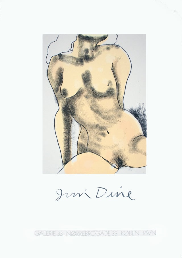 Jim Dine - 'Portrait of A Female Nude' 1984 Serigraph: Title: Jim Dine - 'Portrait of A Female Nude' 1984 Serigraph Description: Jim Dine's exhibition featuring 'Portrait of a Female Nude' at Galerie 33 in Copenhagen in 1984 was a notable event