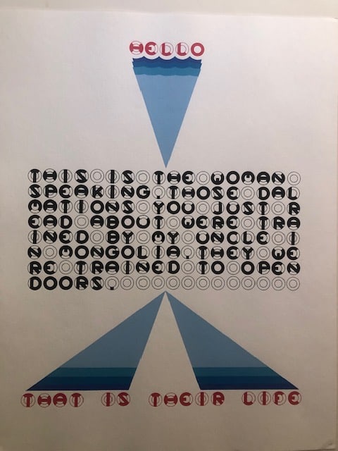 Gerald Laing (1936-2011) Screenprint With Poetry. (1 of 1)