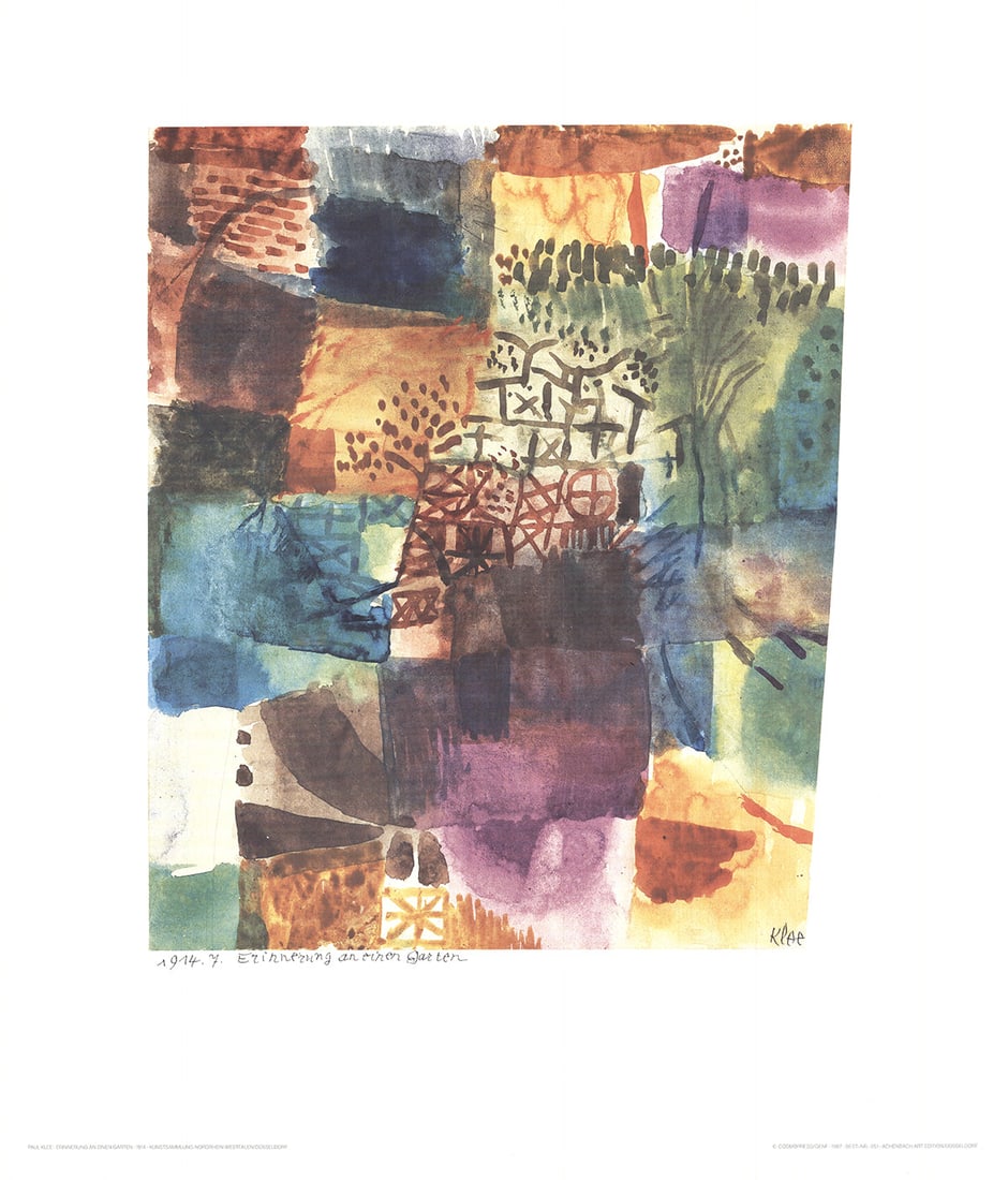 Two (2) Paul Klee Offset Lithographs. Erinnerung... 1986 and 'Park Near Lucerne': Title: Two (2) Paul Klee Offset Lithographs. Erinnerung... 1986 and 'Park Near Lucerne' Description: Paul Klee (1879-1940) was a Swiss-German artist whose highly individual style as influenced by