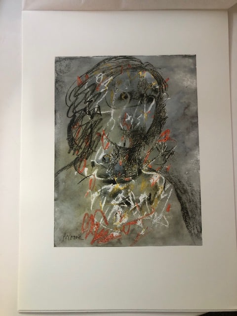 Henry Noore. 1981 Coloured Lithograph 'Head of Alice' Published By Seat Edizioni In 1983. - 2