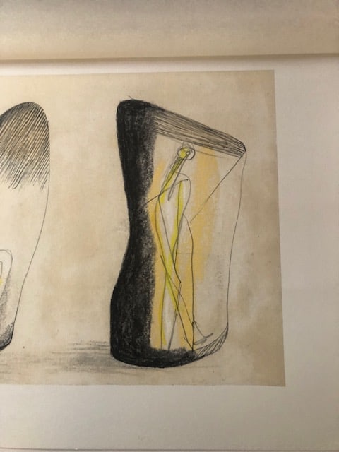 Henry Moore 'Two Figures' 1981 Coloured Lithograph Published By Seat Edizioni In 1983. - 2