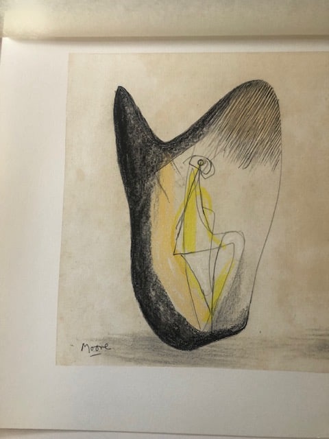 Henry Moore 'Two Figures' 1981 Coloured Lithograph Published By Seat Edizioni In 1983. - 3