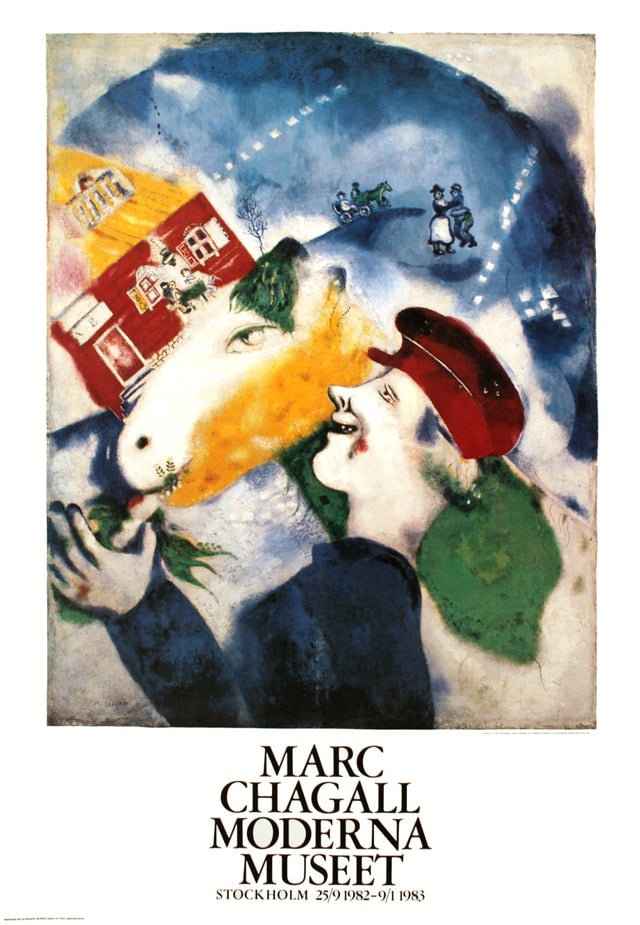 Marc Chagall 'La Vie Paysanne' 1982 Vintage First Edition Exhibition Poster (1 of 1)
