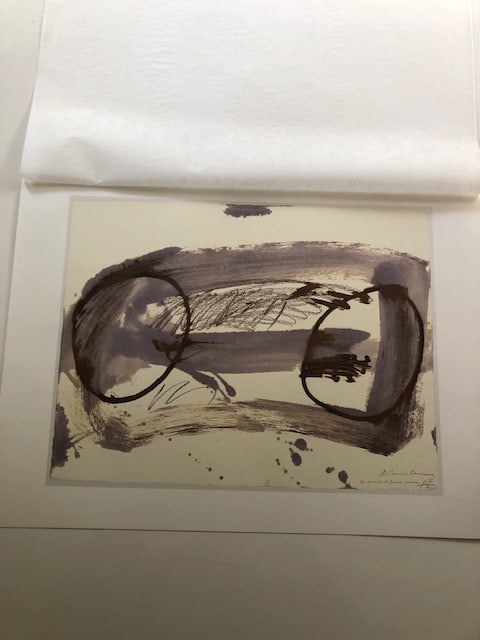 Antoni Tapies (1923-2012). Rare Numbered Lithograph.: Title: Antoni Tapies (1923-2012). Rare Numbered Lithograph. Description: Antoni Tapies rare lithograph ' Due cerchi' 1980 from Seat Edizioni curated by Carmine Benincasain in Turin. Vg co