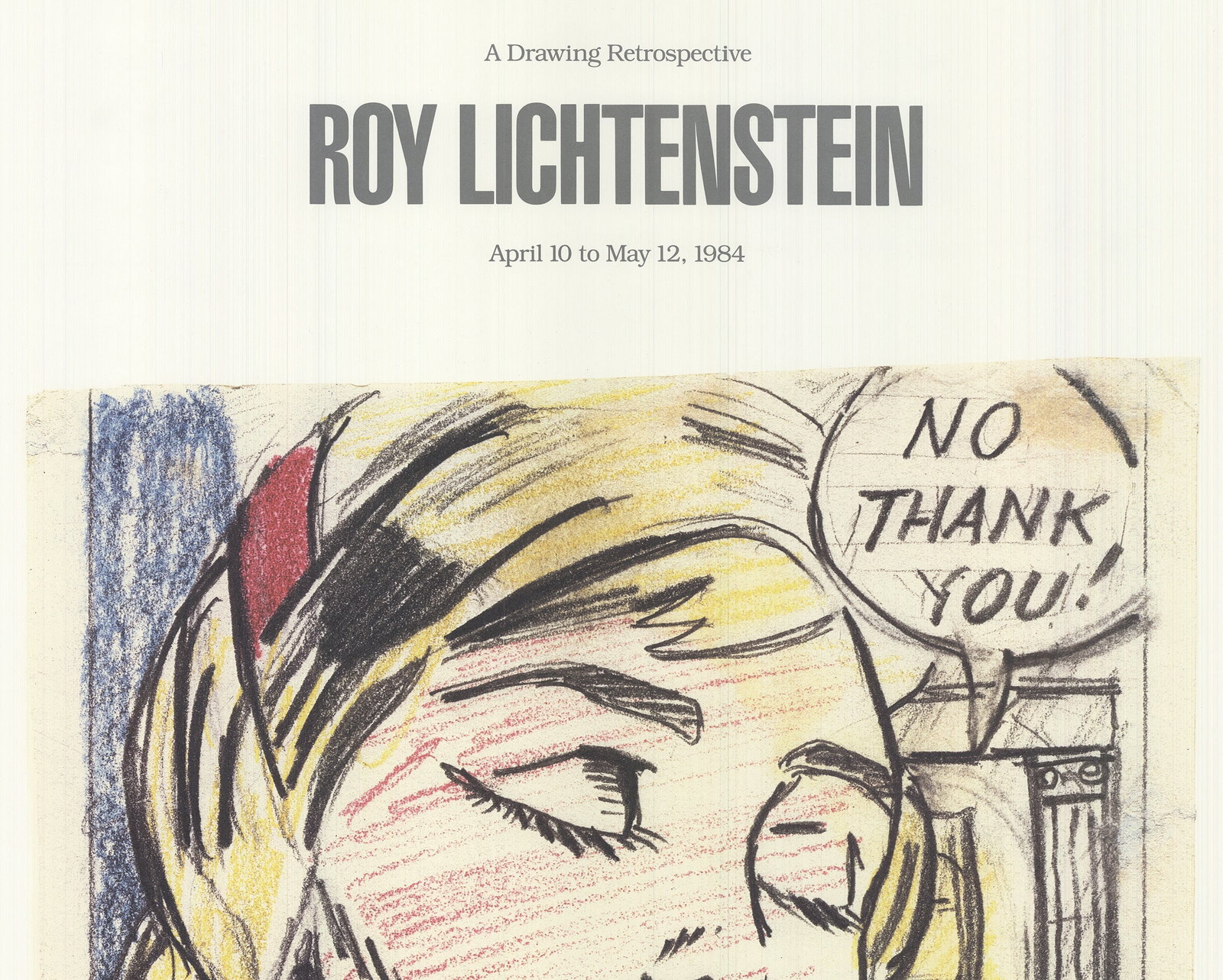 Roy Lichtenstein 'Study For No Thank You' 1984. Certificate of Provenance. - 4