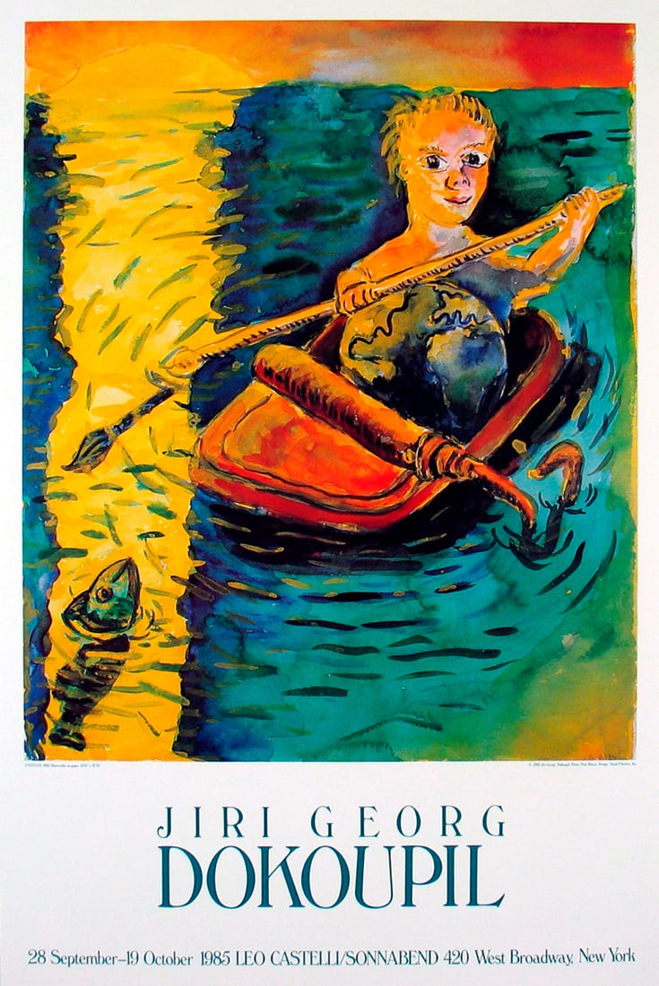 Jiri George Dokoupil. 1885 New York Exhibiton Poster: Title: Jiri George Dokoupil. 1885 New York Exhibiton Poster Description: Stunning 1985 Exhibition Poster for Leo Castelli's gallery in New York. Vg condition. 90 x 60 cms. Heavy Art