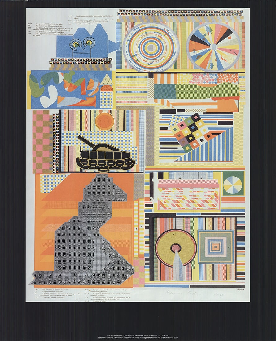 Eduardo Paolozzi - 'Exprience' 2010: Title: Eduardo Paolozzi - 'Exprience' 2010 Description: This is a reproduction of Eduardo Paolozzi's 'Experience' from his 1965 series 'As Is When', which pays homage to the philosopher Ludwig