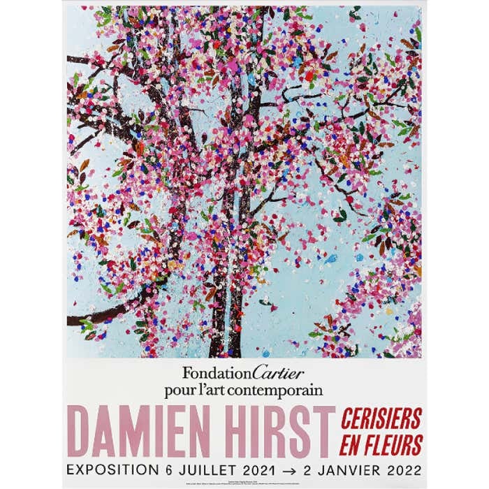 Damien Hirst 'Cherry Blossom' Poster. (Design 1). 2021: Title: Damien Hirst 'Cherry Blossom' Poster. (Design 1). 2021 Description: Damien Hirst - 'Cherry Blossom' poster published by Foundation Cartier in Paris for Damien Hirst solo exhibition in 2021. 80