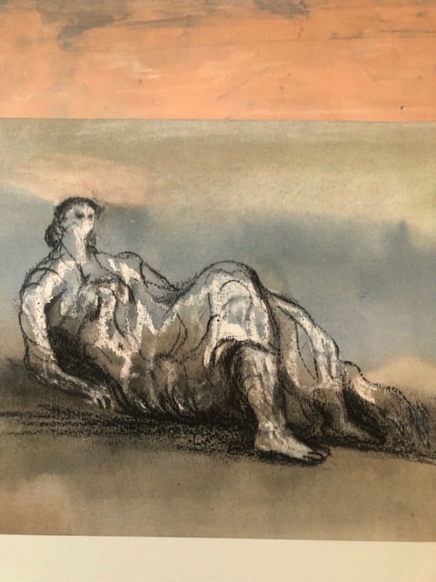 Henry Moore 'Reclining Figure - Sky Background 1980. Coloured Lithograph. - 3