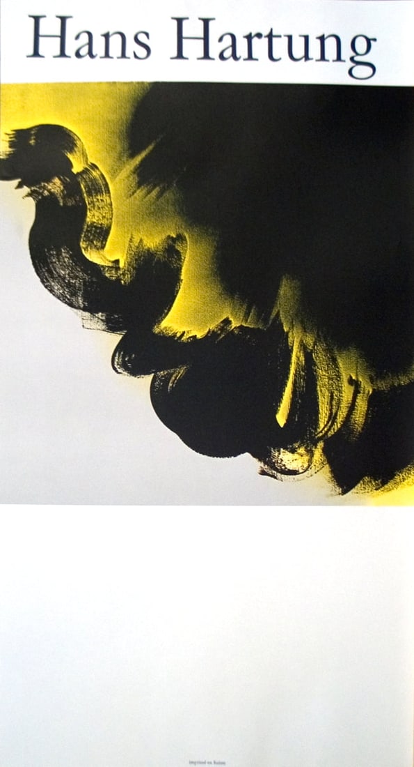 Hans Hartung 'Stormcloud' 1985 Certificate of Provenance.: Title: Hans Hartung 'Stormcloud' 1985 Certificate of Provenance. Description: Rare. This reproduction of Stormland by Hans Hartung was originally created as an overrun of a design meant to be