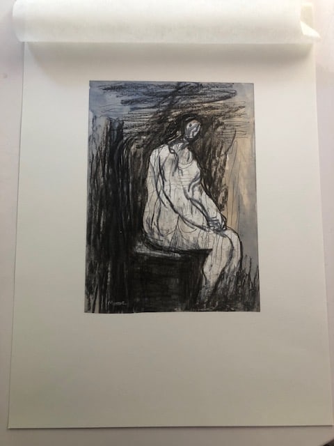 Two (2) Rare Henry Moore Lithographs. 1982: Title: Two (2) Rare Henry Moore Lithographs. 1982 Description: Rare offset lithographphs titled ""Seated Nude' aqnd 'Head of Woman' from Seat Edizzione portfolio curated by Carmine Benincasa in Turin