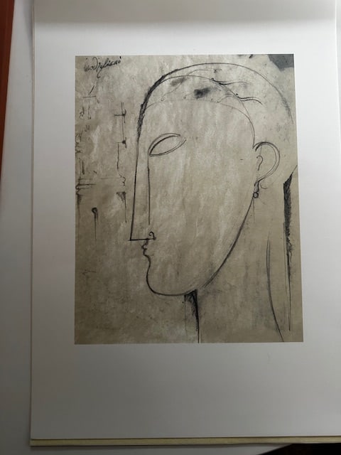 Modigliani. Rare Lithograph 1989: Title: Modigliani. Rare Lithograph 1989 Description: Rare lithograph 'Testa di cariatide' 1911 from 1989 portfolio curated by Carmine Benincasa for Seat Edizioni in Turin. Signed in plate and