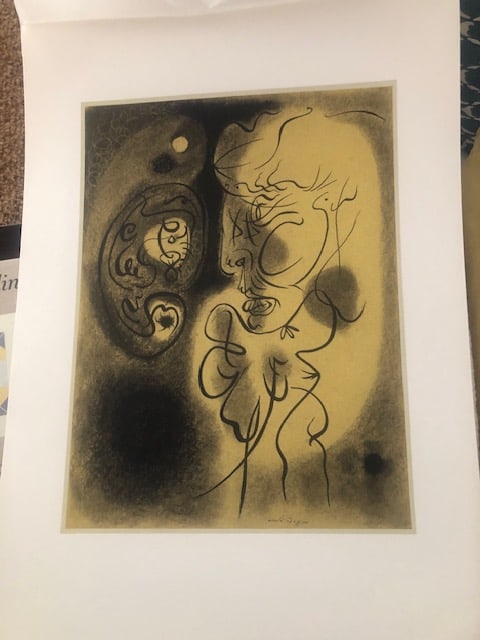 Andre Masson (1896-1987). Rare Lithograph 1981.: Title: Andre Masson (1896-1987). Rare Lithograph 1981. Description: 'Contemplation de l' Abine' 1941-42. Rare lithograph from 1981 portfolio curated by Carmin Benincasa for Seat Edizioni in