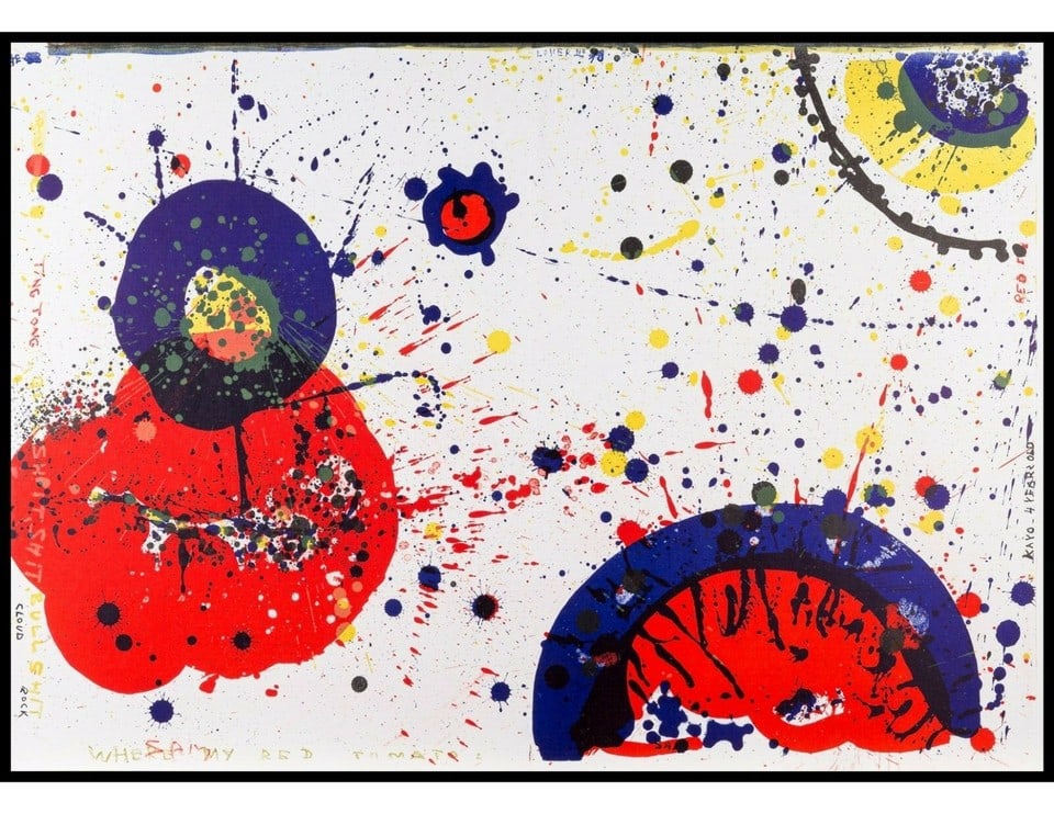 Sam Francis From 'One Cent Life' 1994: Title: Sam Francis From 'One Cent Life' 1994 Description: One Cent Life curated by Walasse Ting and Sam Francis brought together 28 of the best 20th Century US artists in 62 original lithographs.&n