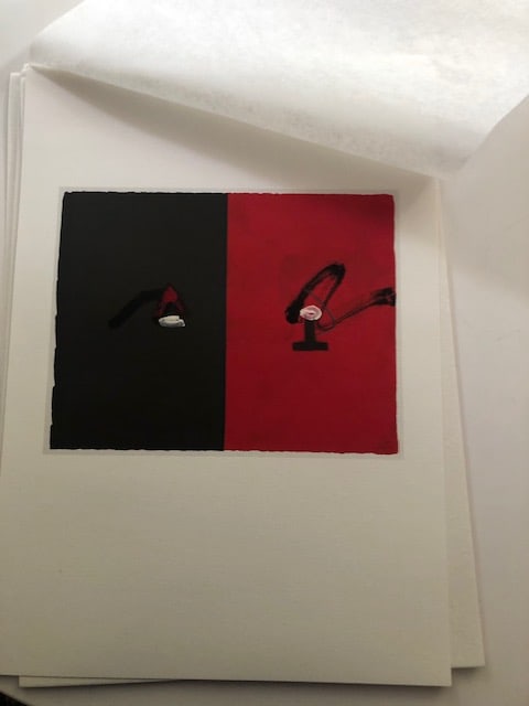 Antoni Tapies (1923-2012) Rare Lithograph 1988.: Title: Antoni Tapies (1923-2012) Rare Lithograph 1988. Description: Antoni Tapies are lithograph 'Rosso e nero' from Seat Edizioni curated by Carmine Benincasa in Turin in 1988. Vg