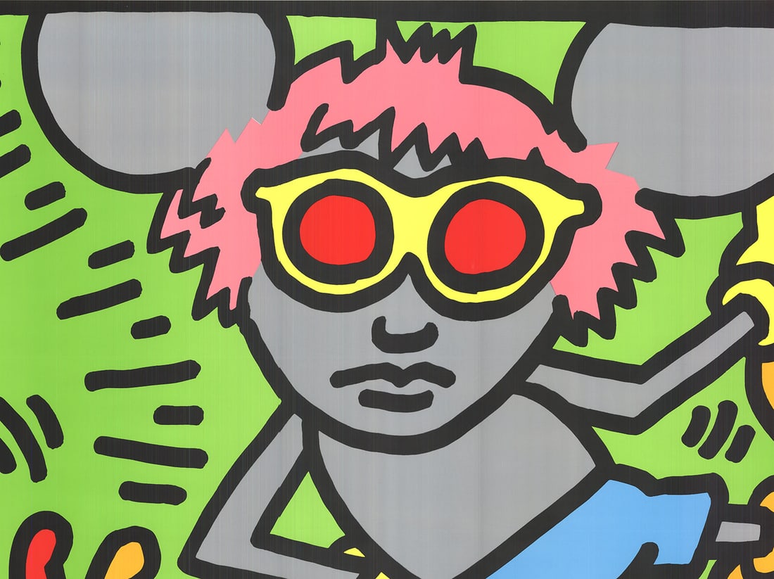 Very Large Keith Haring 'Andy Mouse' Serigraph 1989 - 2