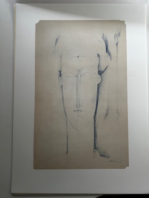 Modigiani. Rare Lithograph 1989: Title: Modigiani. Rare Lithograph 1989 Description: Rare lithograph ""Cariatide' 1913 from 1989 portfolio curated by Carmine Benincasa for Seat Edizioni in Turin. Signed in plate and sign