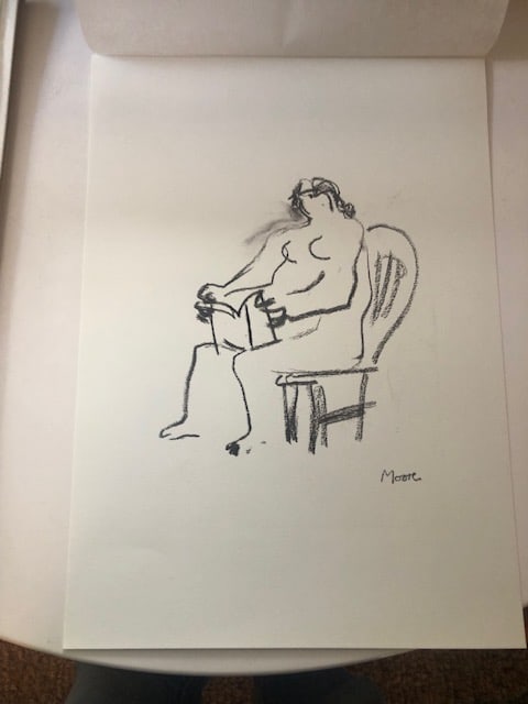 Henry Moore 'Seated Woman - Reading' 1980: Title: Henry Moore 'Seated Woman - Reading' 1980 Description: Henry Moore. Lithograph titled 'Seated woman - reading' from an edition of 50 prints with text by Carmine Benicasa and Ann Gemould