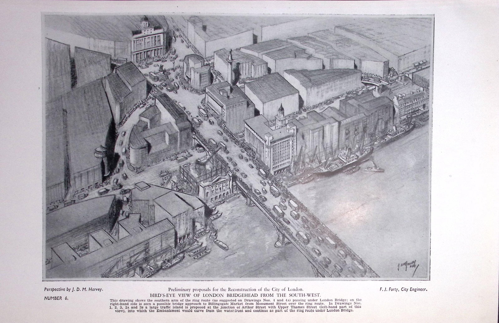 City of London Post-War Reconstruction London Bridge-Head 1944 Map-34 (1 of 2)