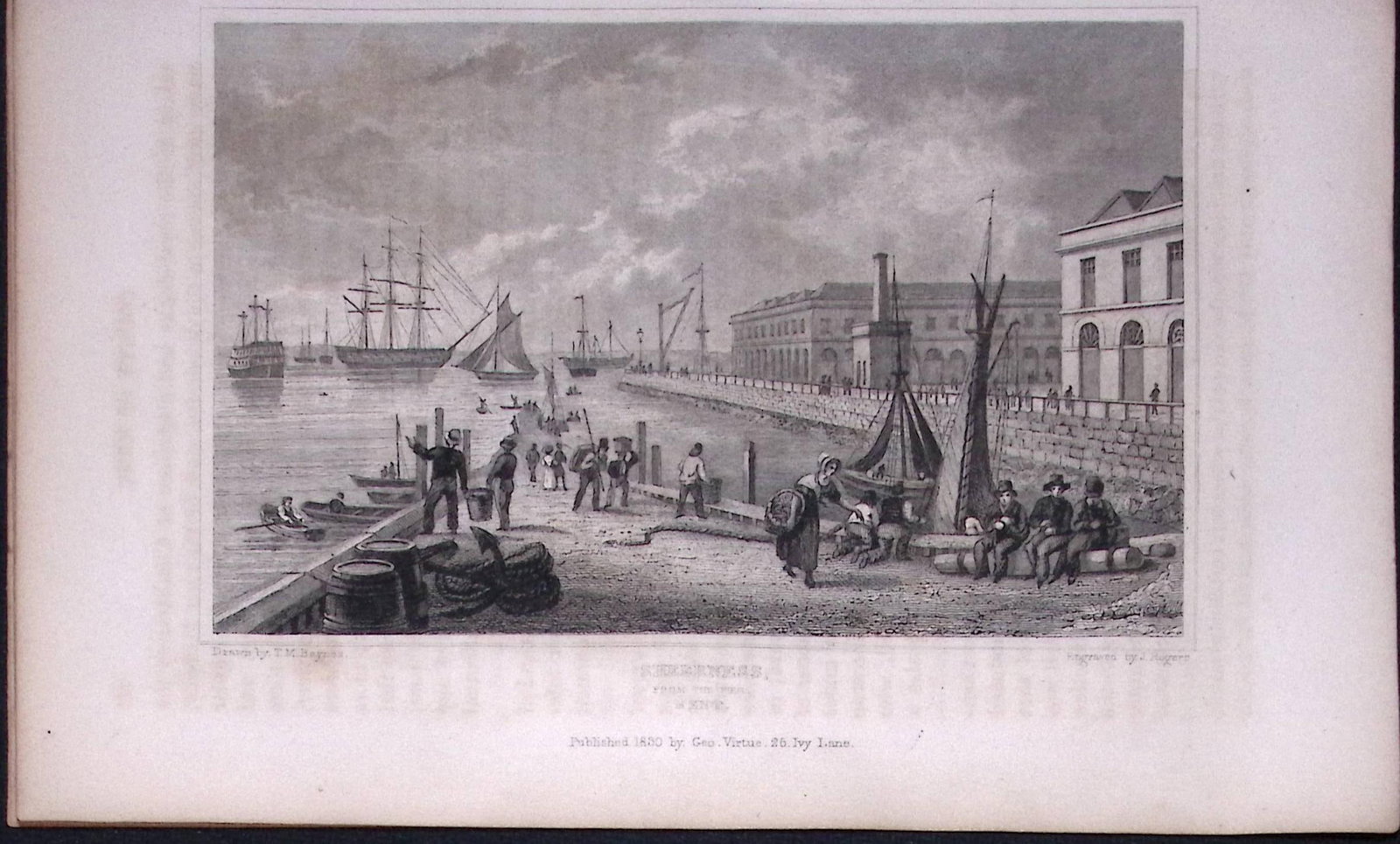 Sheerness Dock Yard Kent 1829 Antique 197 Years-Old Steel Engraving-49 (1 of 2)