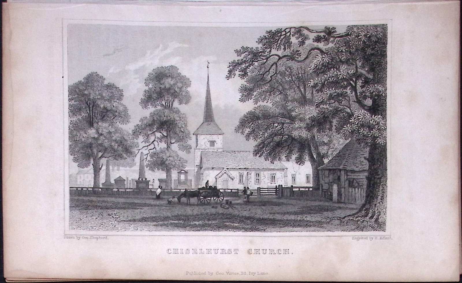 Chislehurst Church Kent 1829 Antique 197 Years-Old Steel Engraving-38: Title: Chislehurst Church Kent 1829 Antique 197 Years-Old Steel Engraving-38 Description: This Antique Print Was Removed from a 197-Year-Old Edition of. W. H. Ireland's Study of The History and