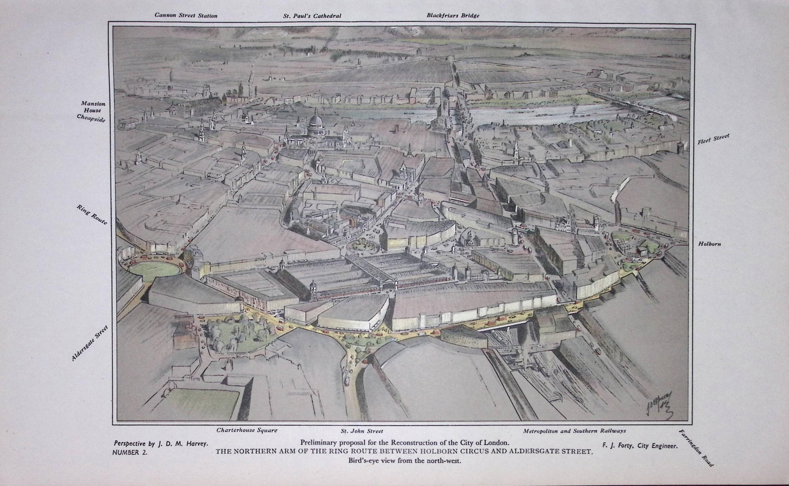 City of London Reconstruction Holborn Circus-Aldersgate Street 1944 Map-33. (1 of 2)