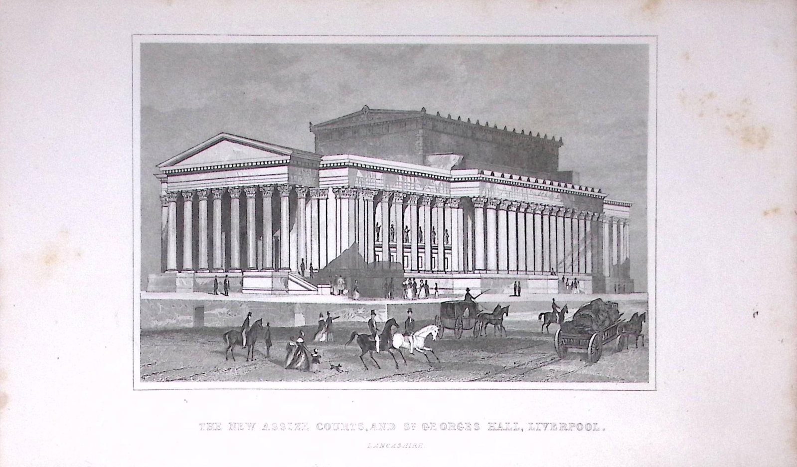 St Georges Hall Liverpool Dugdale & Archer Antique 180 Years-Old Copper Plate Print-49: Title: St Georges Hall Liverpool Dugdale & Archer Antique 180 Years-Old Copper Plate Print-49 Description: This Antique Copper Plate Engraving Has Been Removed from an Antique Edition of. Thomas