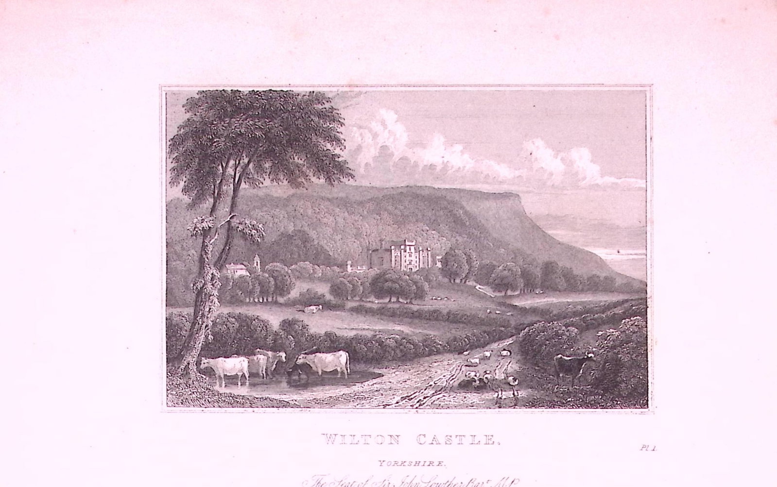 Wilton Castle Redcar Yorkshire Antique 197 Years-Old Engraving-11: Title: Wilton Castle Redcar Yorkshire Antique 197 Years-Old Engraving-11 Description: This Antique Print Was Removed from a 134-Year-Old Edition of. Jones' Views of the Seats, Mansions, Castles