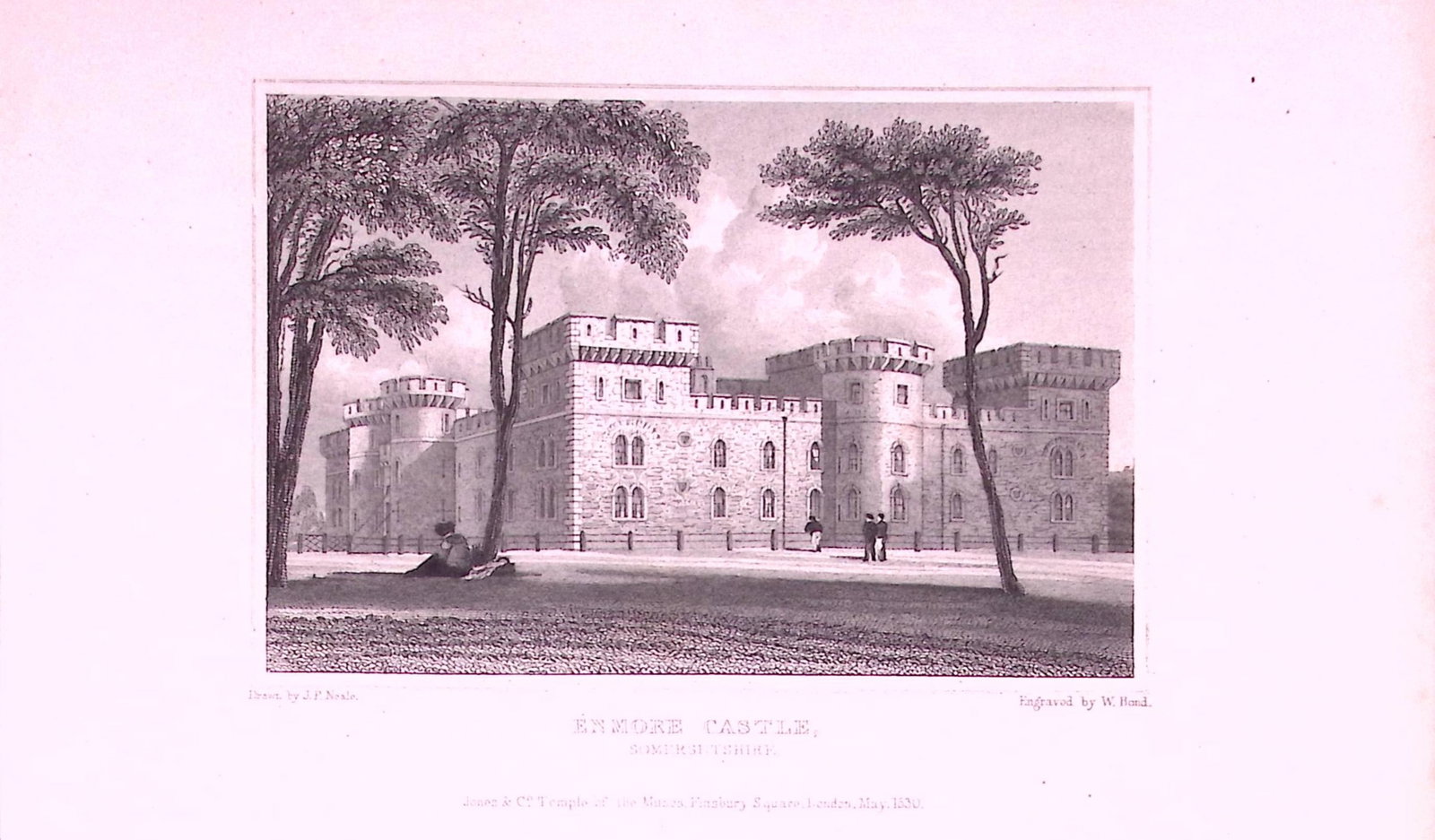 Enmore Castle Somersetshire Antique 197 Years-Old Engraving-19: Title: Enmore Castle Somersetshire Antique 197 Years-Old Engraving-19 Description: This Antique Print Was Removed from a 134-Year-Old Edition of. Jones' Views of the Seats, Mansions, Castles of