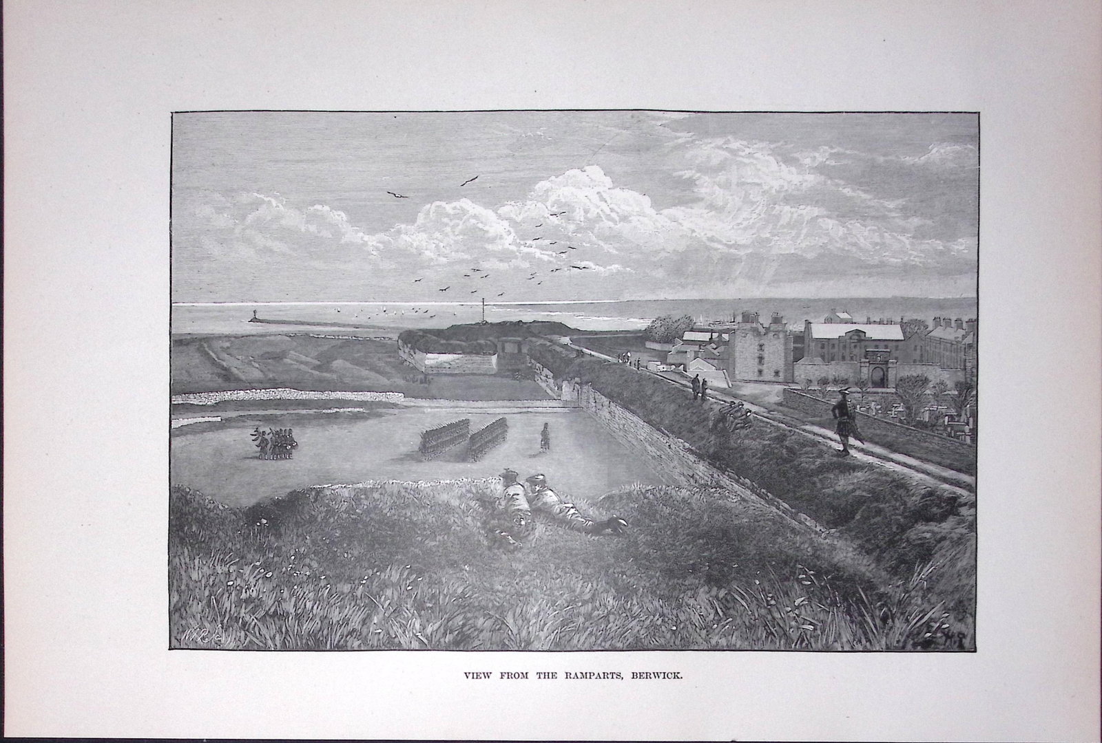 Scotland Berwick View from The Ramparts Antique 134 Years-Old Illustration-2-C: Title: Scotland Berwick View from The Ramparts Antique 134 Years-Old Illustration-2-C Description: This Antique Print Was Removed from a 134-Year-Old Edition of. Rivers of Great Britain 1892 Du