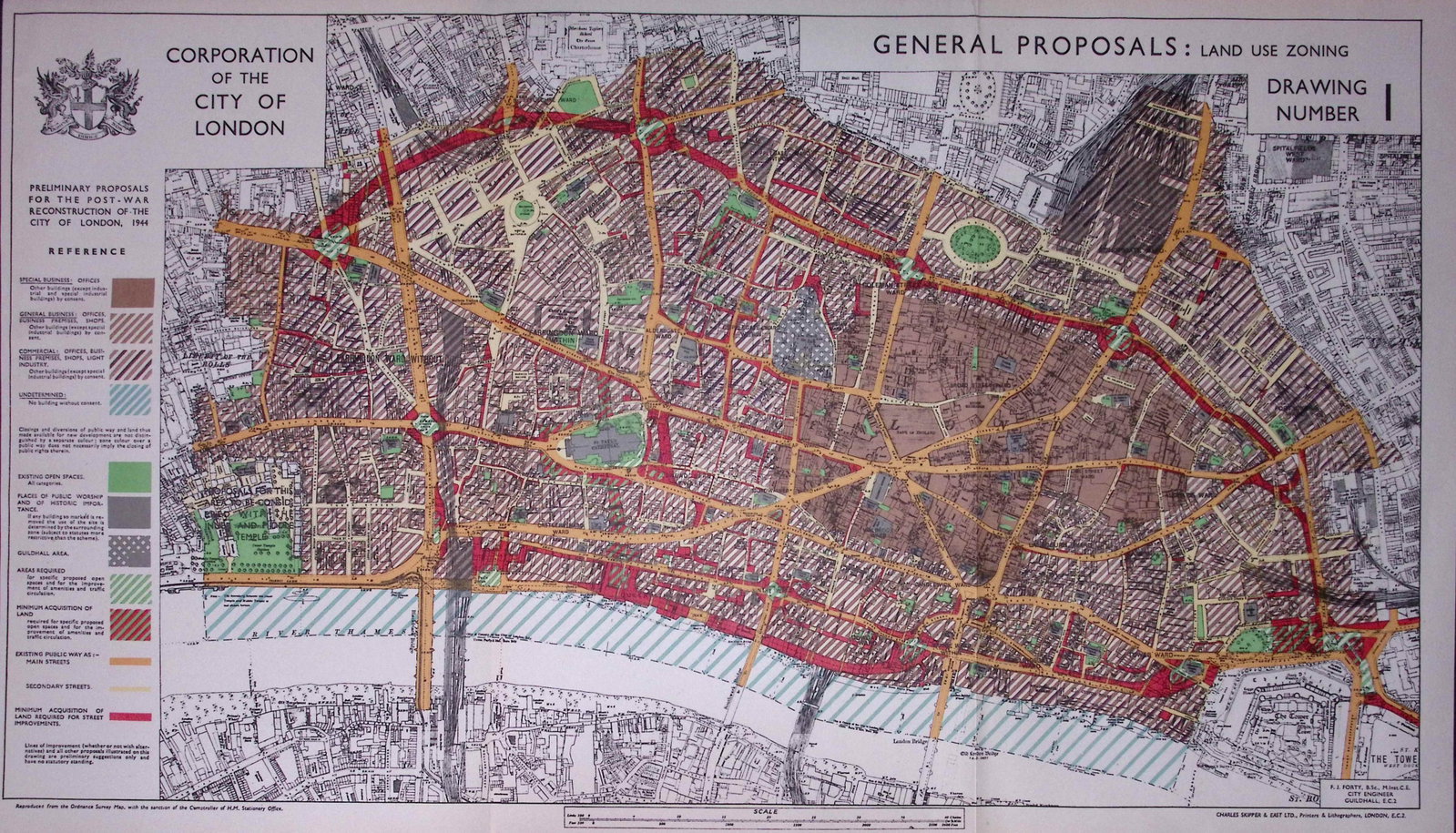 City of London Post-War Reconstruction Planned Land Acquisition 1944 Map-16. (1 of 2)