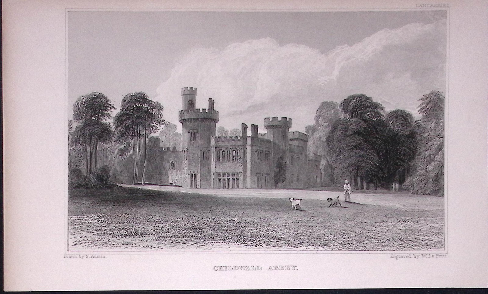 Liverpool Childwall Abbey Antique 195 Years-Old Steel-Engraving-51: Title: Liverpool Childwall Abbey Antique 195 Years-Old Steel-Engraving-51 Description: Antique Steel Engraving Was Removed from a 195-Year-Old Edition of. Lancashire Illustrated in a Series of