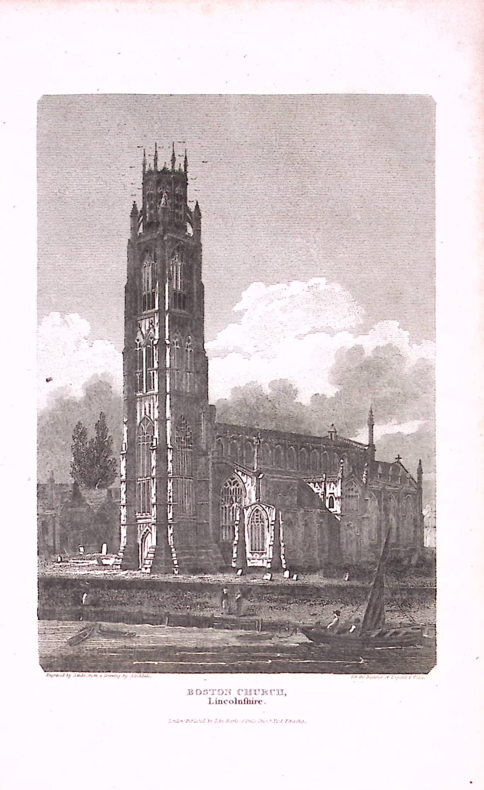 Boston Cathedral Lincolnshire 208 Years-Old Antique George IV Print by John Britton-4: Title: Boston Cathedral Lincolnshire 208 Years-Old Antique George IV Print by John Britton-4 Description: This 1818 Print Has Been Removed from an Antique Edition of. A Topographical and Historical